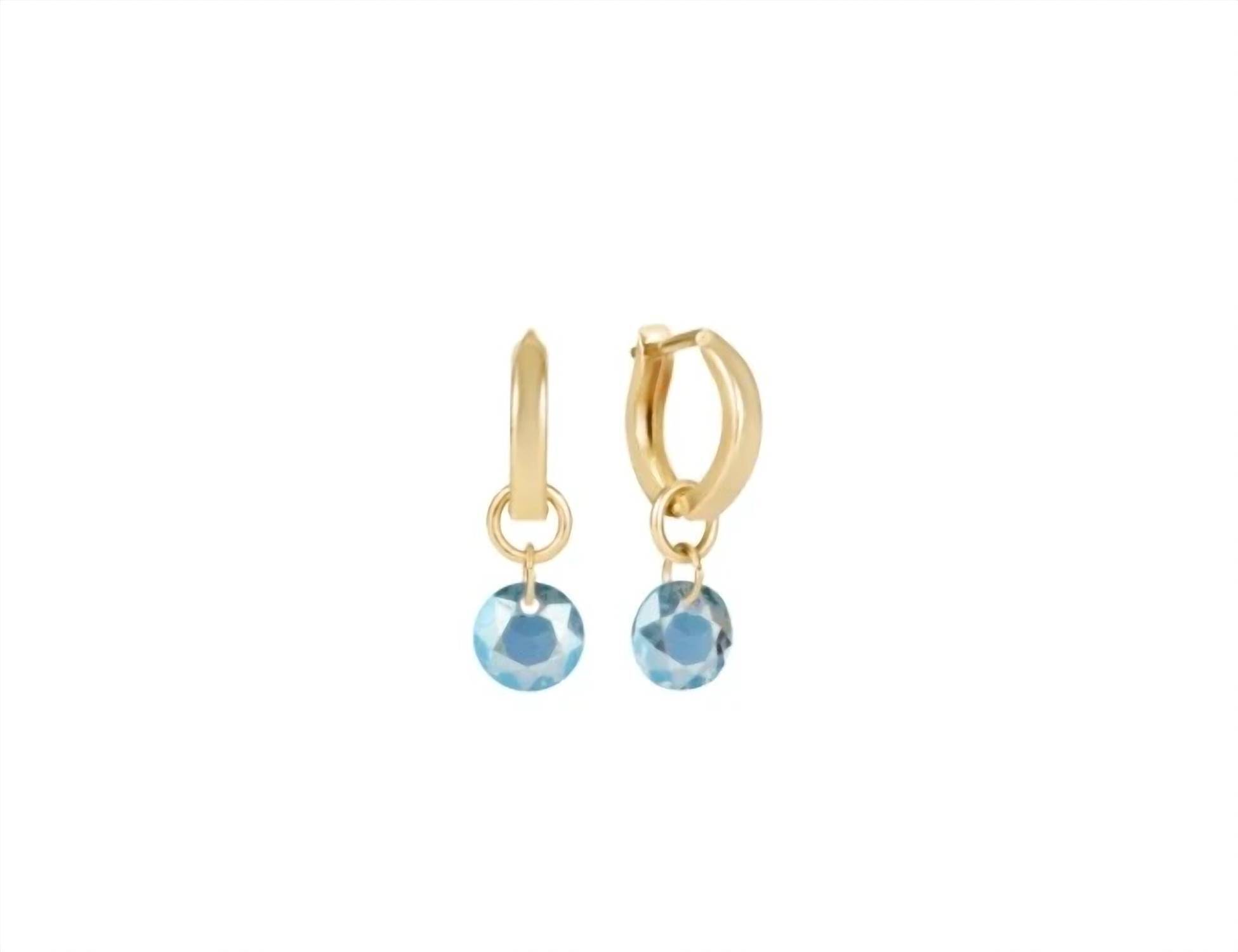 New Enewton Women's Huggie Reflection Small Charm Hoop Earrings In Aqua Blue